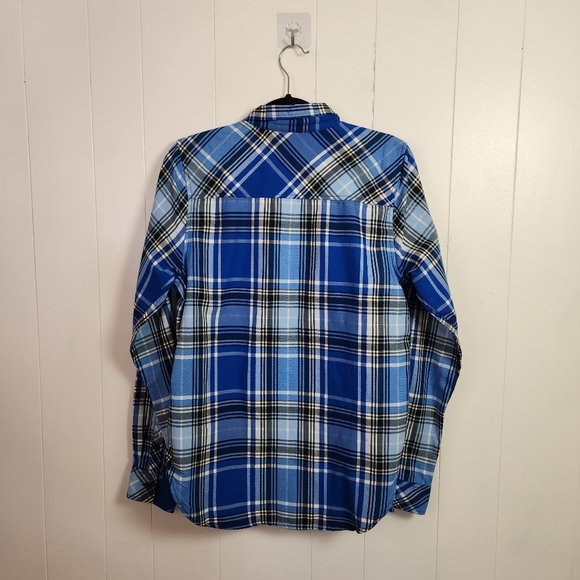 Kavu Shelby Long Sleeve Button Down Blue Plaid Shirt Womens Small New NWT 30UV - Picture 3 of 10